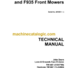 John Deere F911 F915 F925 F932 and F935 Front Mowers Technical Manual (TM1487)