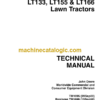 John Deere LT133 LT155 & LT166 Lawn Tractors Technical Manual (TM1695)