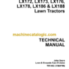 John Deere LX172 LX173 LX176 LX178 LX186 & LX188 Lawn Tractors Technical Manual (TM1492)