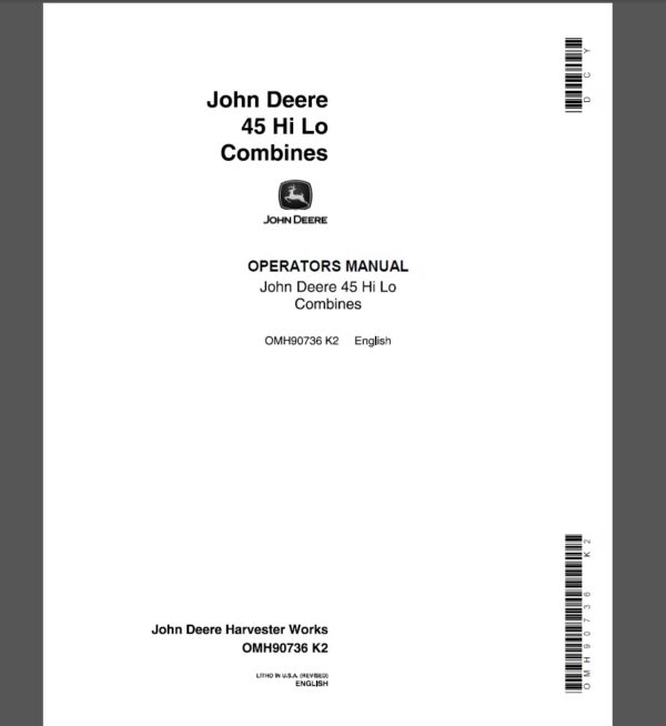 John Deere maintenance manual