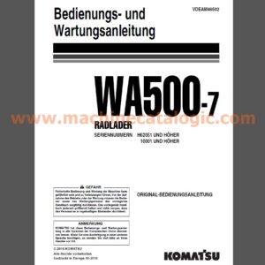 Komatsu WA500-7 RADLADER Bedienungs- und Wartungsanleitung Deutsch