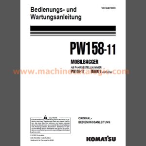 Komatsu PW158-11 MOBILBAGGER Bedienungs- und Wartungsanleitung Deutsch