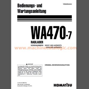 Komatsu WA470-7 RADLADER Bedienungs- und Wartungsanleitung Deutsch