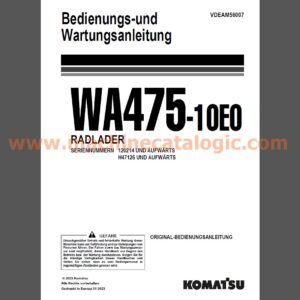 Komatsu WA475-10E0 RADLADER Bedienungs- und Wartungsanleitung Deutsch