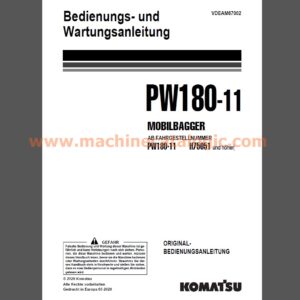 Komatsu PW180-11 MOBILBAGGER Bedienungs- und Wartungsanleitung Deutsch