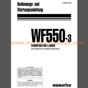 Komatsu WF550-3 COMPAKTOR LADER Bedienungs- und Wartungsanleitung Deutsch