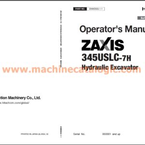 Hitachi ZX345USLC-7H Hydraulic Excavator Operator's Manual