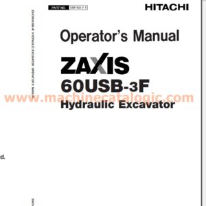 Hitachi ZX60USB-3F Hydraulic Excavator Operator's Manual