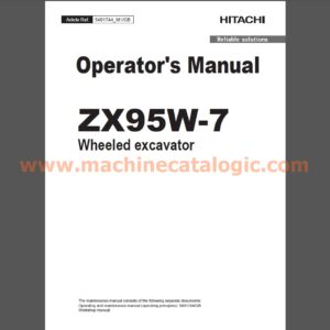 Hitachi ZX95W-7 Wheeled excavator Operator's Manual