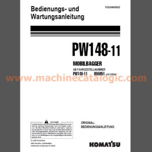 Komatsu PW148-11 MOBILBAGGER Bedienungs- und Wartungsanleitung Deutsch