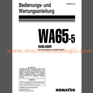Komatsu WA65-5 RADLADER Bedienungs- und Wartungsanleitung Deutsch