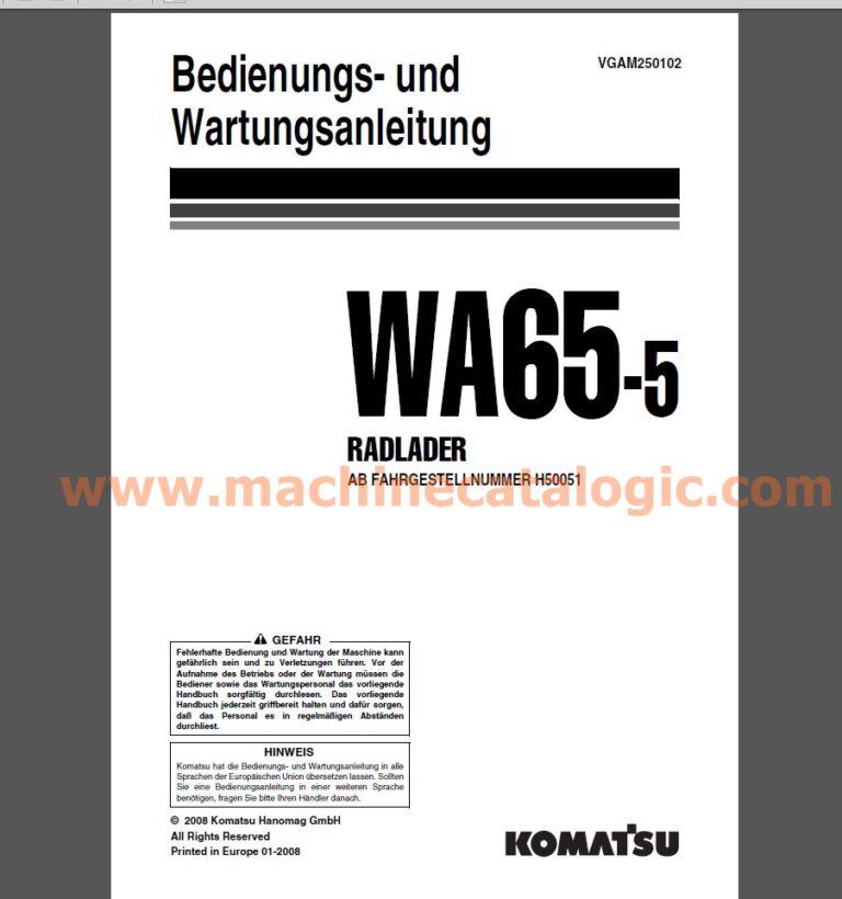 Komatsu WA65-5 RADLADER Bedienungs- und Wartungsanleitung Deutsch