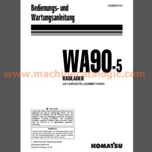 Komatsu WA90-5 RADLADER Bedienungs- und Wartungsanleitung Deutsch