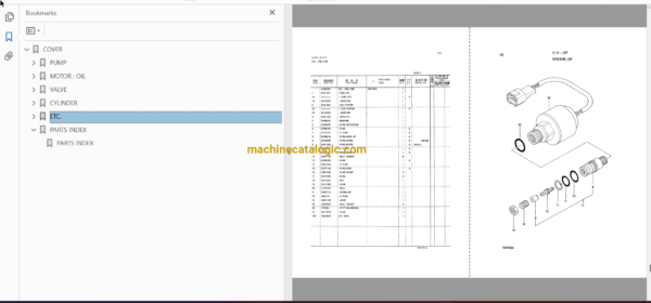 Hitachi EX200-2 Excavator Full Parts Catalog