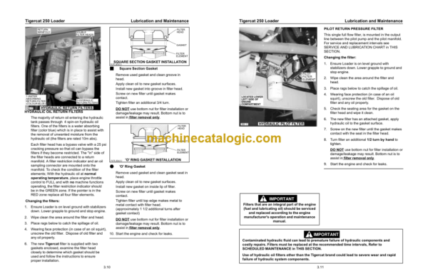 Tigercat 250 Loader Service Manual (2500101 - 2500499)