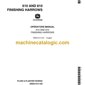 John Deere 610 and 810 Finishing Harrows Operator's Manual (OMA41513)