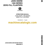 John Deere 1400 Series Zero-Till Planters Operator's Manual (OMA33503)