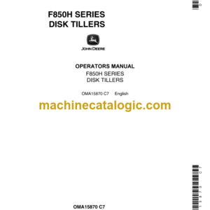 John Deere F850H Series Disk Tillers Operator's Manual (OMA15870)