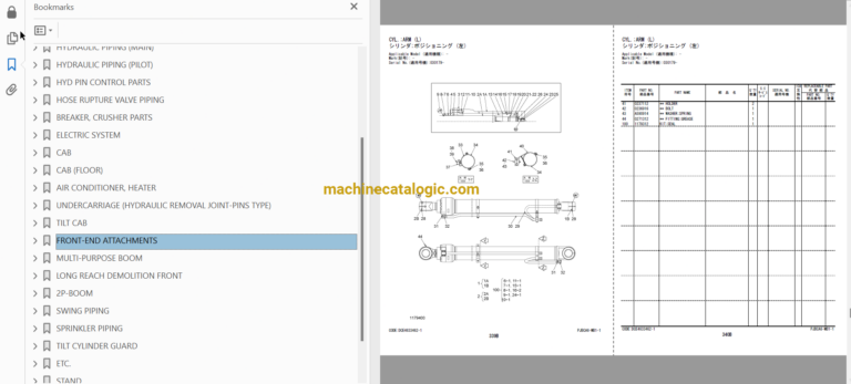 Hitachi ZX1000K-5B High Reach Demolition Excavator Parts Catalog