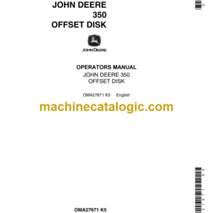 John Deere 350 Offset Disk Operator's Manual (OMA27671)
