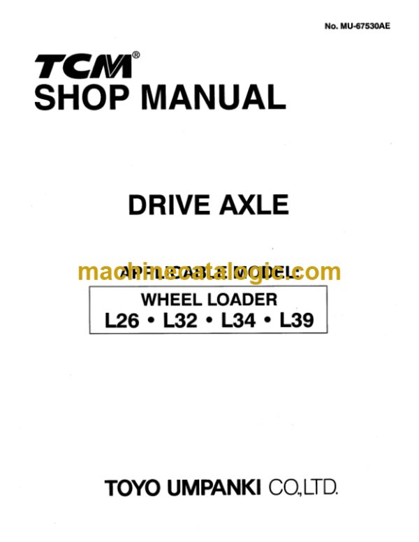 TCM L26,L32,L34,L39 Drive Axle Shop Manual