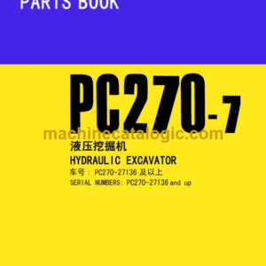 Komatsu PC270-7 Hydraulic Excavator Parts Book (27136 and up)