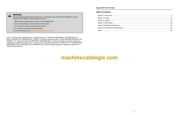 Tigercat N45 Tier 4F Engine Troubleshooting Manual (74310A)