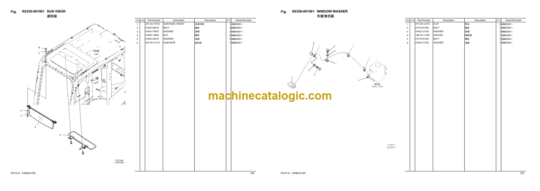 Komatsu PC270-8 Hydraulic Excavator Parts Book (DBBZ0001 and up)