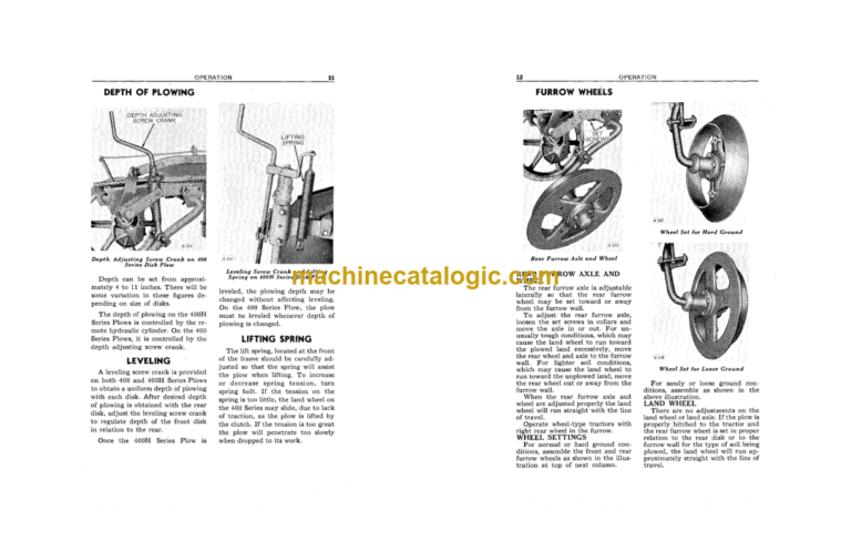 John Deere 400 and 400H Series 2-, 3- and 4-Furrow Drawn Disk Plows Operator's Manual (OMA9959)