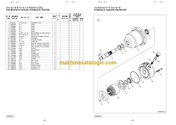 Hitachi AH500-D Articulated Dump Truck Parts Catalog