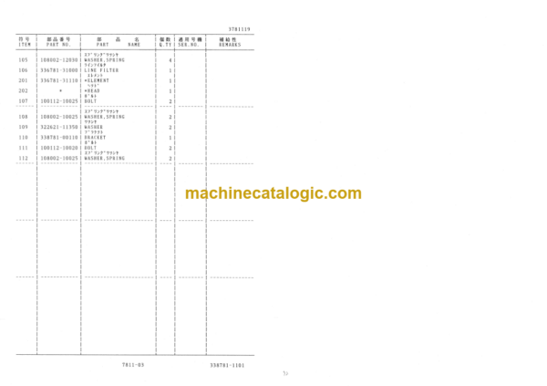 Hitachi LX30-2 Wheel Loader Parts Catalog