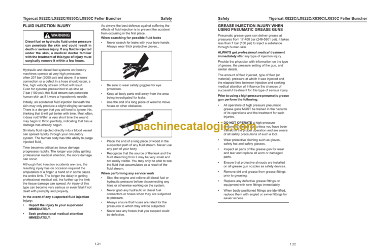 Tigercat X822C, LX822C, X830C, LX830C Feller Buncher Service Manual (82261001 - 82263000)