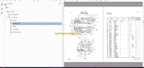 Hitachi EX1800 Hydraulic Excavator Full Parts Catalog