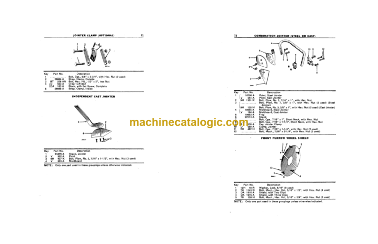 John Deere NOS. 44, 44A, 44H, and 44AH Tractor Plows Operator's Manual (OMA1352)