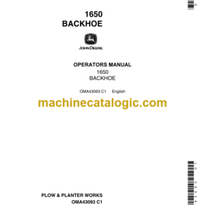 John Deere 1650 Backhoe Operator's Manual (OMA43093)