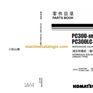Komatsu PC300-8M1, PC300LC-8M1 Hydraulic Excavator Parts Book (1003LBBD, DBBM1001 and up)
