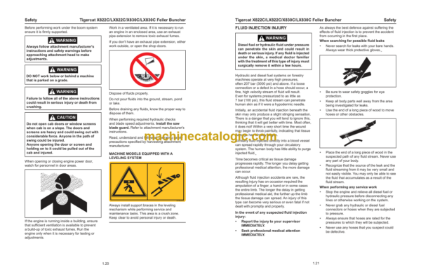 Tigercat X822C, LX822C, X830C, LX830C Feller Buncher Service Manual (82271001 - 82273000)