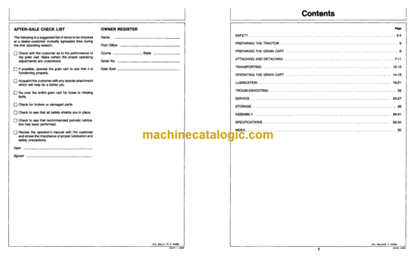 John Deere 400 Grain Cart Operator's Manual (OMA48016)