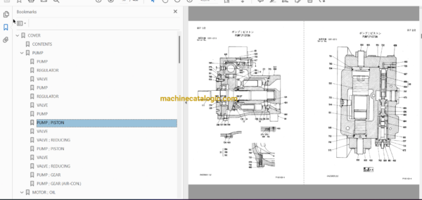 Hitachi EX1800-2 Excavator Full Parts Catalog Hitachi EX1800-2 Excavator INDEX: