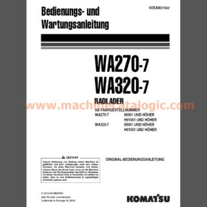 Komatsu WA270-7, WA320-7 RADLADER Bedienungs- und Wartungsanleitung Deutsch