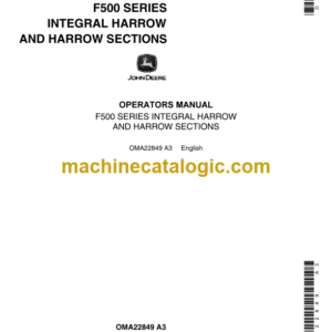 John Deere F500 Series Integral Harrow and Harrow Sections Operator's Manual (OMA22849)