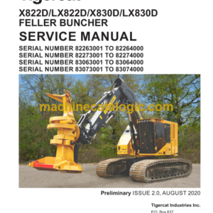 Tigercat X822D, LX822D, X830D, LX830D Feller Buncher Service Manual (83073001 - 83074000)