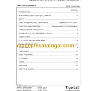 Tigercat 860, 870, L870 Feller Buncher Service Manual (870T0130 - 87021499)