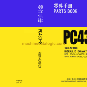 Komatsu PC430-8 Hydraulic Excavator Parts Book (DZAX0001 and up)