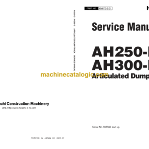 Hitachi AH250-D, AH300-D Articulated Dump Truck Service Manual