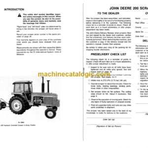 John Deere 200 Hydraulic-Controller Scraper Operator’s Manual (OMA40219)