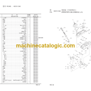 Komatsu PC56-7 Hydraulic Excavator Parts Book (DJB10001 and up)