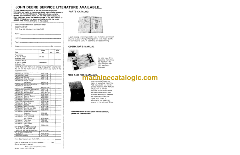 John Deere 35 and 45 Integral Moldboard Plows Operator's Manual (OMA43507)