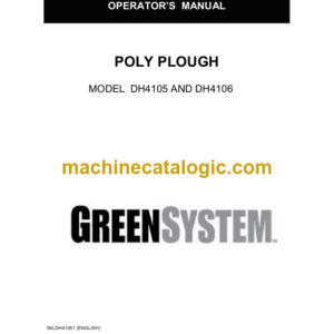 John Deere DH4105 and DH4106 Poly Plough Operator's Manual (OM5KLDH41051)