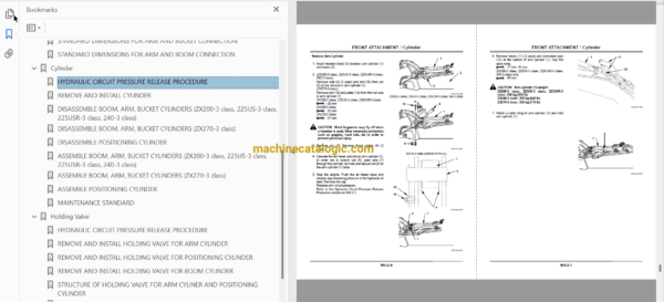 Hitachi ZX200-5A, ZX200LC-5A, ZX210H-5A, ZX210LCH-5A, ZX210K-5A, ZX210LCK-5A Hydraulic Excavator Technical and Workshop Manual